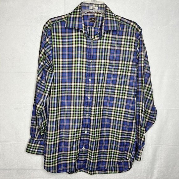 Peter Millar Button-Down Shirt Multicolor Plaid Long-Sleeve Men's M - Picture 1 of 7